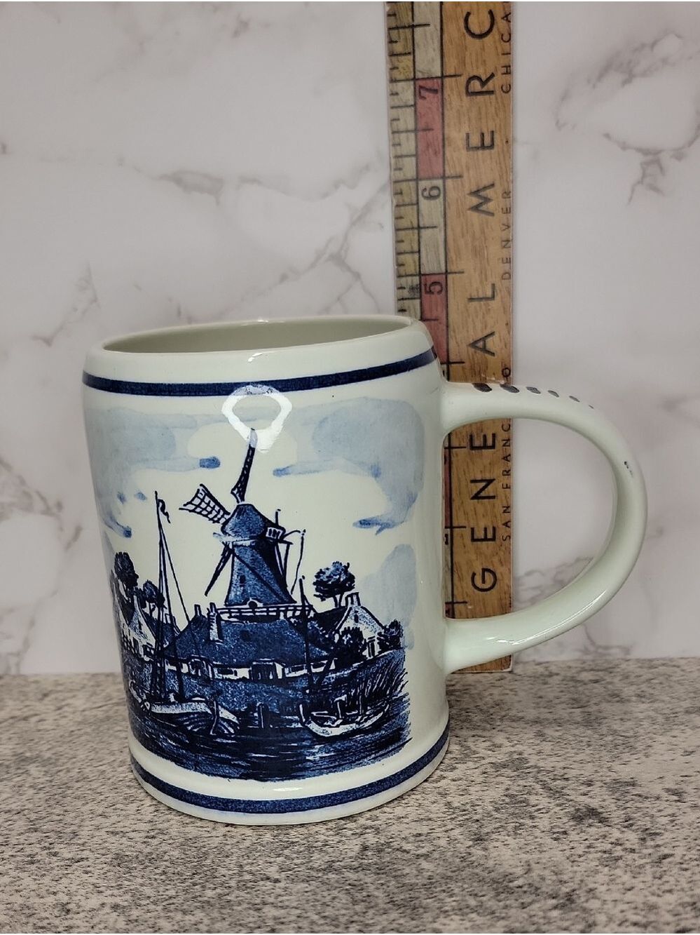Vintage Blauw Delfts Beer Stein Mug Delft Blue - Picture 9 of 10